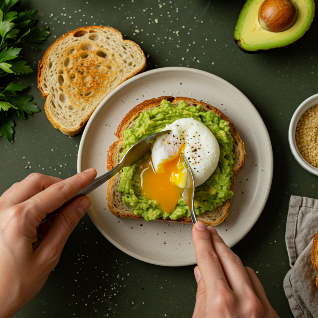 Savoury Protein Toast with Eggs & Avocado