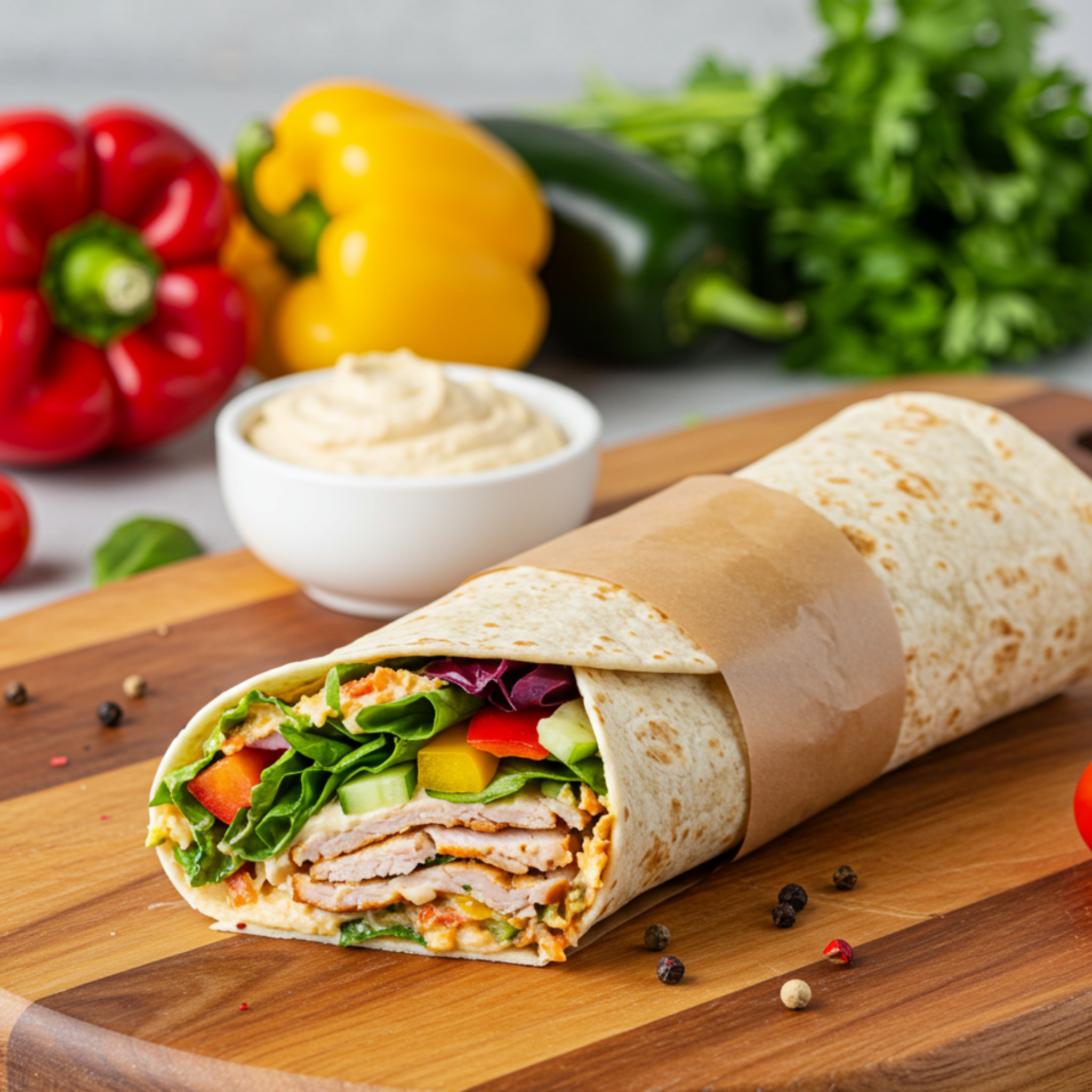 Quick & Nutritious: Turkey & Hummus Whole Grain Wrap