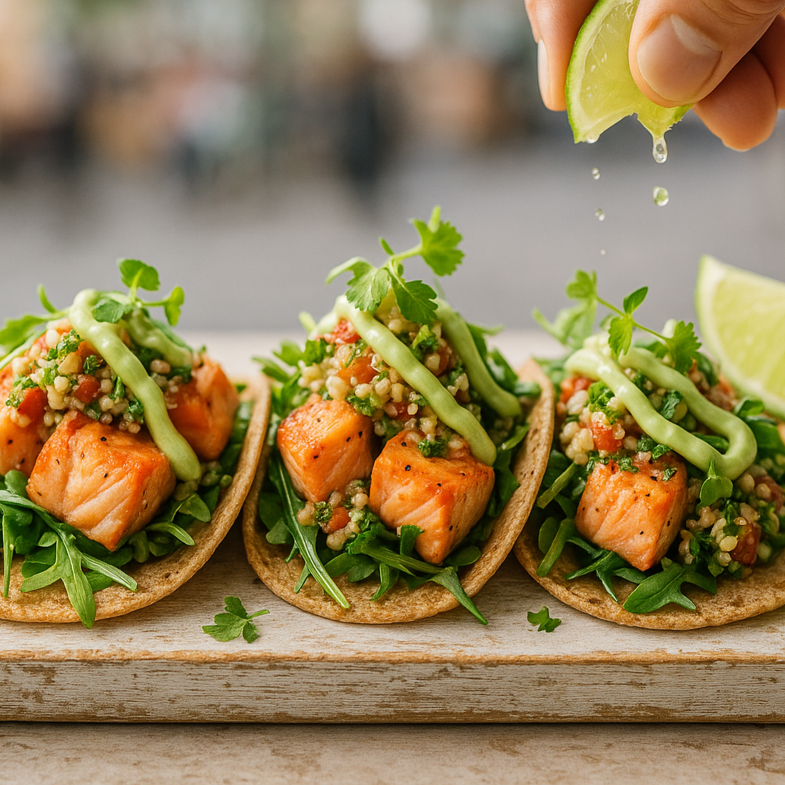 Salmon and Quinoa Street Tacos